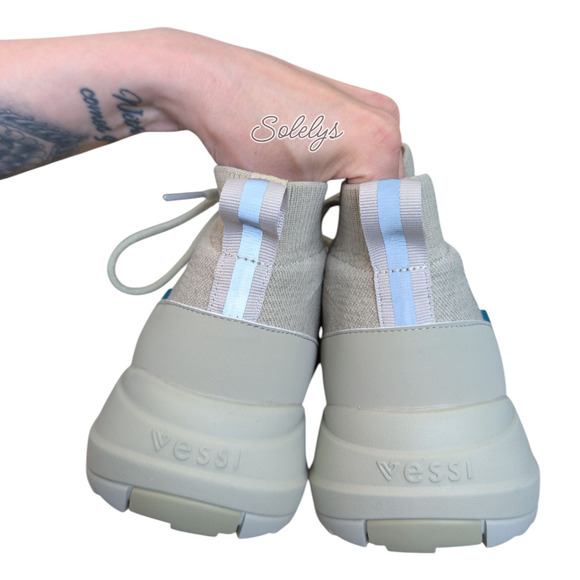 Vessi Stormburst Womens 9 Boreal Green Waterproof High Top Knit Sneaker Boot - Picture 8 of 13